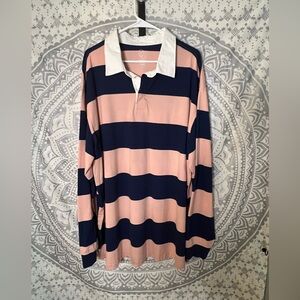 Original Use Pink and Navy Striped Shirt